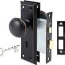 HomeGuard Mortise Door Knob Lock Set with Deadbolt for Interior Doors with Skeleton Keys, Fits 1-3/8" - 1-3/4" Interior Doors, Oil Rubbed Bronze Finish (Single Pack)