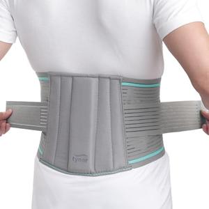 TYNOR Lumbar Support Belt Breathable Compression Lower Back Brace, Adjustable Waist Lumbar Support Brace for Men & Women, Herniated Disc, Sciatica, Back Pain & Heavy Lifting (Medium, Grey)