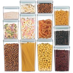 Pop Containers with Lids - Stackable Airtight Food Storage, Kitchen Pantry Storage Containers for Snacks Candy Salt Herbs Spices BPA-Free (12PCS (1.2 + 2.0 + 2.7 + 3.3 Qt) * 3)