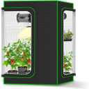 MELONFARM 2-in-1 Grow Tent, 36"x24"x48" High Reflective Diamond Mylar with Multi-Chamber and Floor Tray for Hydroponic Indoor Growing