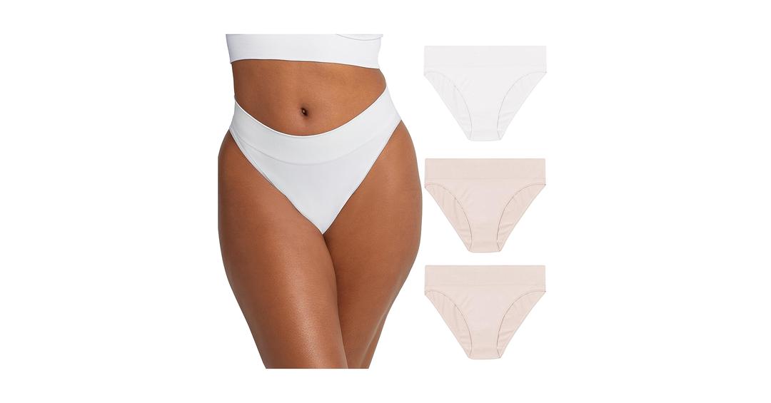 Maidenform Mid-Rise Bikini Panty, Seamless Underwear for Women, 3-Pack S