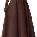 PRETTYGARDEN Cocktail Dresses for Women 2026 Elegant Classy Fall Long Sleeve Midi A Line Flowy Modest Winter Party Dress L