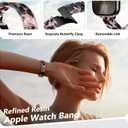 Slim Resin Band Compatible With Apple Watch Band Women 38mm 40mm 41mm 42mm 44mm 45mm 46mm, 14mm Thin Tortoise Lightweight Bracelet Dressy Strap for iWatch Bands Series 11 10 SE 2nd/3 9 8 7 6 5 4 3