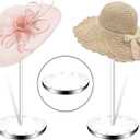 Acrylic Hat Display Stand 2 Pack- Thickened Base for Helmet, Wig, Cowboy hat, baseball cap, closet holder rack organizer (11.8Inch Height)