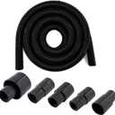 Dust Collection Vacuum Hose Kit, 12 Foot Dust Collection Power Tool Kit with 5 Vac Cleaner Hose Fittings/Attachments for Household, woodworking Power Tool and Dry/Wet, Fits Multiple Types Power Tools
