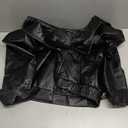 Trendy Queen Womens Leather Jacket, Oversized Going Out & Everyday Statement Piece, Bomber Jacktes Moto Coat (Black, S)