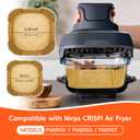 200PCS Air Fryer Liners for Ninja Crispi - FN101, Disposable Parchment Paper Liners - 100 Large (4QT) & 100 Small (6-Cup), Non-Stick, Square, Bleach-Free Accessories