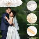 MOTOTO 16 Pieces 33 Inches White Paper Umbrellas Parasol Chinese Japanese Oiled Paper Umbrellas Decorative DIY Painting Parasol for Wedding Bridal Party Decor