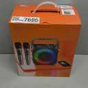 Karaoke Machine, Portable Bluetooth Speaker with 2 Wireless Microphones for Adults & Kids with Lights, Karaoke Microphone with PA System Supports USB/TF/FM/AUX for Home Party Home System Packages (Black)