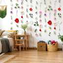XunYee 6 Pcs 35.4 ft Flower Garlands Artificial Wildflower Vines Floral Hanging Backdrop Fake Flower Garlands Faux Silk Wildflower Vine for Wedding Bridal Shower Home Garden Wall Arch Decor(Floral)