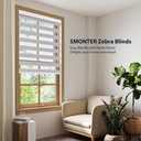 SMONTER Cordless Zebra Blinds for Windows Zebra Roller Shades with Metal Valance Free Stop Dual Layer Sheer Blinds Day Night Privacy Light Filtering, W23 x H72, Light Grey