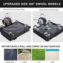 Reusable Grocery Bag with 5 Heave-Duty Wheels, Large Capacity Rolling Tote Bag Waterproof Foldable Shopping Trolley for Groceries, Camping, Laundry, Apartment, Beach Trip, Black, Large
