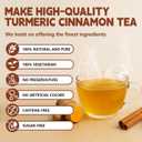 Turmeric Cinnamon Tea Bags, 50 Teabags, 3g/Bag, Made with 100% Natural Turmeric and Cinnamon. Caffeine-Free | Sugar-Free | Gluten-Free | Vegan. Eco-Friendly Tea Bags (EXP 06/30/27)