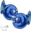3 x 2PCS 300DB Super Loud Train Horns, 12V Waterproof Air Horns Replacement Kit, Car Air Electric Snail Double Horn, Automotive Accessories Universal for Car, Motorcycle, Truck, Bike, Boat (Blue)