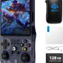 R36MAX Retro Game Console, 4.0 inch Retro Gaming Console with 128GB Memory, Video Game Consoles with 4000mAh Battery and 30+ Emulators, Gray