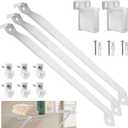 12 Inch Wire Shelf Brackets Set, 3 Pack Metal White Closet Support Bracket with End Brackets & Clips for Wire Shelving Wall Bracket Installation, Support Wire Closet Shelves Racks(3 Pack)