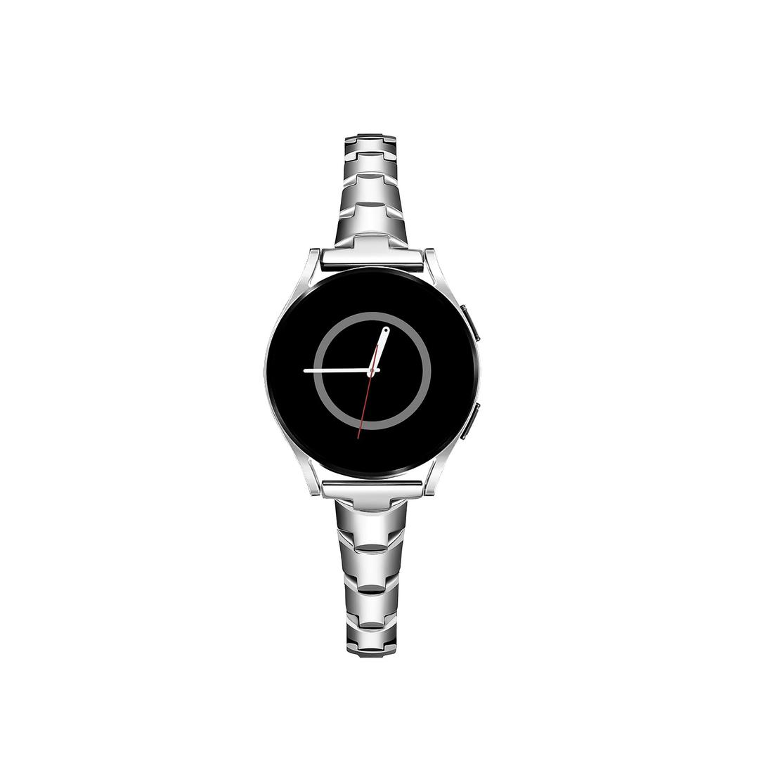 PlusRoc Stainless Steel Band Compatible with Samsung Galaxy Watch 7 6 5 4 40mm 44mm/Watch 6 Classic 43mm 47mm/Watch 4 Classic 42mm 46mm/Watch 5 Pro 45mm, Slim Bracelet Adjustable for Women (Silver)