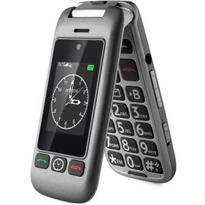 KELIN 4G Foldable Mobile Phone for The Elderly with Big Button, Unlocked LTE Easy to Use Basic Flip Senior Phone with SOS Button,Camera,Loud Volume,Charging Dock and Flashlight