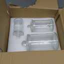 Suwimut Set of 3 Glass Apothecary Jars with Lids, Bathroom Canisters Storage Container Jars, Decorative Small Glass Apothecary Jar for Cotton Swabs, Cotton Balls, Makeup Sponges, Bath Salts