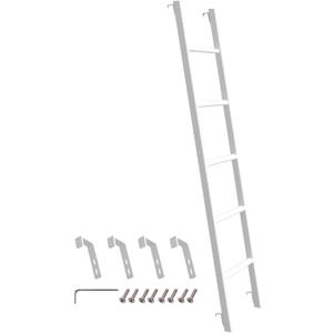 RV Bunk Bed Ladder 45"/50"/55"/60"/66"/72'', Heavy Duty Travel Trailer Bed Ladders with 4 Hook and Foot Caps, Metal Twin Bed Step Ladder for Home Dorm Apartments, Load 330 LBS (60inch / 152cm, White)