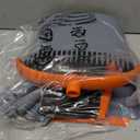 Ivandar Broom and Dustpan Set for Home, Broom and Dustpan Combo for Office, Long Handle Broom with Upright Standing Dust pan,Indoor&Outdoor Sweeping (Gray&Orange)