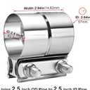 EVIL ENERGY 2.5'' Exhaust Clamp,2 1/2in Lap Joint Band Clamp Stainless Steel for Pipes,Mufflers,Catalytic Converters (1 PCS, 2.5 inch)