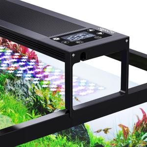 SEAOURA 24/7 LED Aquarium Light for 36-42 Inch Fish Tank, Auto On Off with Timer, 9 Colors, Adjustable Brightness, Daylight Moonlight Mode, Full Spectrum Fish Tank Light for Plants, 68W