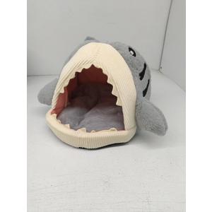 Shark Pet House for French Bulldog Shark House Washable Dog Cave Bed with Removable Cushion Mat Shark Bed & House for Dogs and Cats