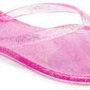 Women Flip Flops Jelly Shoes Thong Sandals Flat Slides Clear Jellies Pool Slippers Bathroom Summer Beach Size 8 Ladies Non Slip Dress Comfortable Quick Drying Soft (Pink)