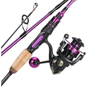 Sougayilang Spinning Combo, Medium Heavy Fishing Pole and 2000 Spinning Reel Set, Fishing Rod and Reel Commbo for Bass Fishing Tackle (Purple)