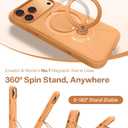 TORRAS Ostand Q3 Silicone for iPhone 17 Pro Max Case, Fit for MagSafe, 360 Spin Ring Stand, Liquid Silicone Cozy Vibrant Grip, Camera Control, Protective Case for iPhone 17 Pro Max, Pastel Orange