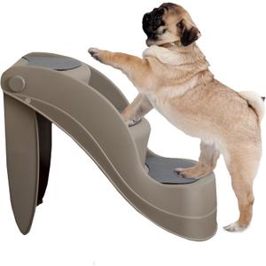 Pet Stairs - Durable Dog Stairs for Small Dogs with 3-Step Design and Safety Locking Pins - Cat or Dog Steps for Home and Vehicle by PETMAKER (Tan)