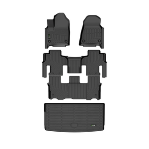 HAFIDI® Floor Mats & Cargo Liner Fit for 2022-2025 Jeep Wagoneer 8 Seats（Not for Grand Wagoneer L） All Weather Protection TPE Anti-Slip Automotive Full Set Floor Liners Custom Accessories - Black