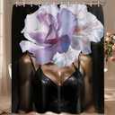 Lvetong Black Girl Shower Curtain, Black Art, 70''W x 84''L
