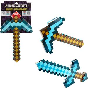 Mattel Minecraft Transforming Diamond Sword & Pick-Axe Kid-Sized 2-in-1 Toy Accessory for Role-Play & Costumes 
