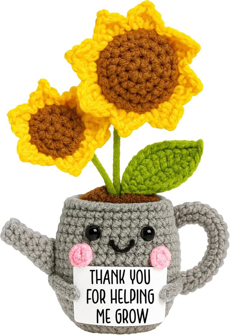 Thank You Gifts for Women, Boss, Coworkers, Manager, Teacher, Nurse, Mom - Teacher Appreciation Gifts - 6.89'' x 4.72'' Sunflower Collectible Doll Crochet