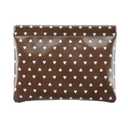 2 x Ksriylm Hearts Leather Makeup Pouch Set for Women Small Make Up Bag for Purse Waterproof Initial Makeup Cosmetic Bags Pouches for Purse Aesthetic Travel Toiletry Bag,Coffee, (Mix Colors)