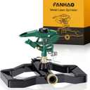 FANHAO Heavy Duty 360 Degree Pulsating Impact Sprinkler, Adjustable Lawn Sprinkler with Metal Base, Covers Up to 5,800 Sq. Ft, Large Area Irrigation System for Lawn, Garden Plant & Patio Cooling