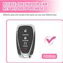 Rislobx Key Fob Cover Fit for Chevy Key, Car Key Case Protector with Diamond Edge for Volt Bolt Spark Equinox Traverse Trax (Diamond G-Silver)