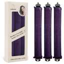 Overnight Heatless Hair Curler Blowout Rods Satin Flexi Rods for Heatless Overnight Jumbo Curls, No-Heat Styling Tools for All Hair Types, 3pcs Purple