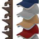 Hat Rack Hats Organizer for Baseball Caps Wood Cap Storage Hat Hooks for Wall Baseball Hat Storage Organizer Hat Display Up to 20 Hats for Closet Wall, Set of 2