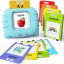 Lapare Audible Educational Toy with Music for Toddlers Age 1 2 3 4 5, 252 Sight Words Flash Cards Kindergarten Toy for Kids to Learn Alphabet Number Color Shapes and More (Cyan)