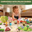 Lehoo Castle Wooden Train Set for Toddlers 2-4 - Wooden Train Track Set for Kids, Farm Animal Train Toys for 3 4 5 6 Year Old Boy Girl Birthday Gifts