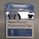 AquaSonic Genuine Aqua Flosser Replacement Tips - 5 Tips, 4 Types: Standard, Periodontal, Orthodontic & Tongue Scraper - Authentic Parts (Black)