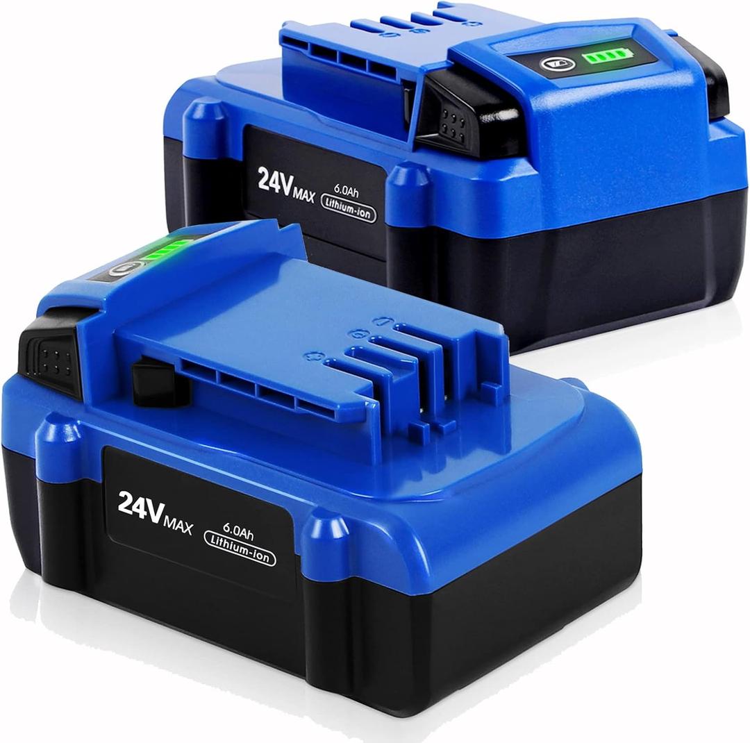 Upgrade! 2Pack 6.0Ah Replace Battery for Kobalt 24V Battery Max KB624-03 KB524-03 KB424-03 KB224-03 KB124-03 Lithium Ion Cordless Tools High Capacity Battery[Can't FIT Snow Joe &Sun Joe &Chain Saw]