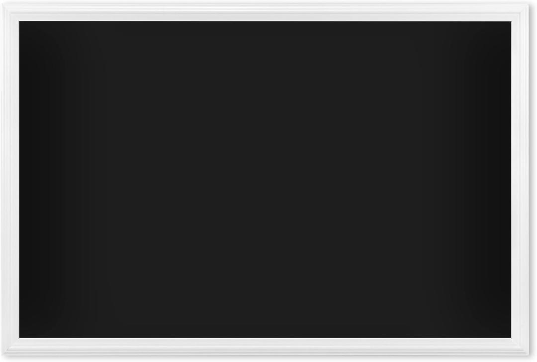 U Brands 20" x 30" Magnetic Chalkboard with White Wood Frame, Blackboard Surface, Wall Mountable, Home, Classroom & Office Organization, Memo & Message Board