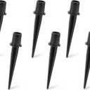 6pcs Metal Replacement Stakes, 5.34x0.83in Solar Light Parts Aluminum Alloy Metal Replacement Stake Lights Spike Replace for Landscape Lamps Pole Outdoor Outside Garden Ground Yard Pathway Replacement