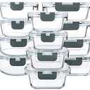 M MCIRCO 11-Piece Glass Food Storage Containers with Upgraded Snap Locking Lids,Glass Meal Prep Containers Set - Airtight Lunch Containers, Microwave, Oven, Freezer and Dishwasher