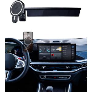 PZK Car Phone Mount for 2024-2026 BMW X5 /BMW X6 /2023 2024 2025 2026 BMW X7 Accessories Custom 14.9-inch Screen Magnetic 15W Fast Wireless Charger Car Phone Holder with 360 Rotating Extension Rod
