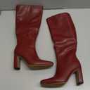 Lovee Cosee Women's Knee High Boots 2025 Chunky Block Heel Square Toe with Side Zipper Fall Winter Comfort Boots for Work Commute Office Walking & Night Events (Dark Red)